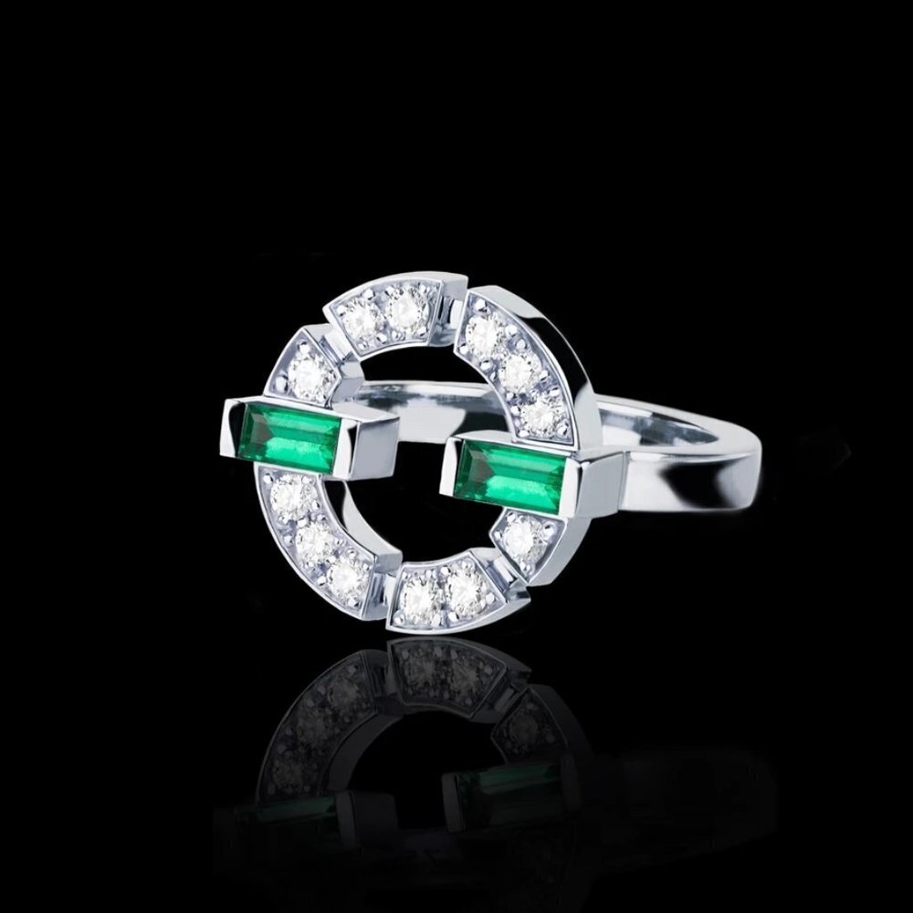 Trendy Design Zircon Unique Hollow Rings For Women, Indn8327